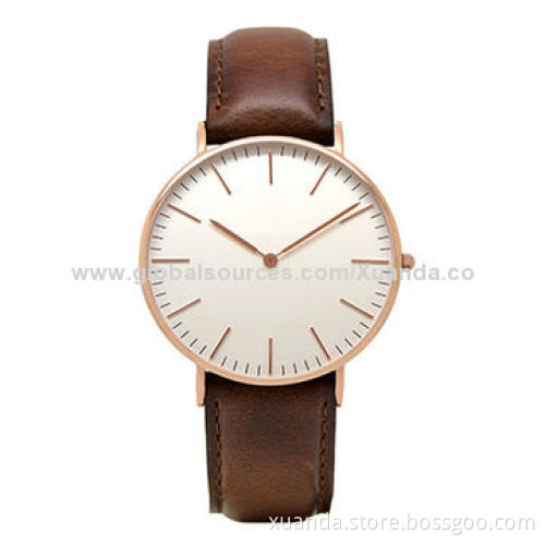 Restoring genuine leather strap men's stainless steel watches, 5ATM water-resistant